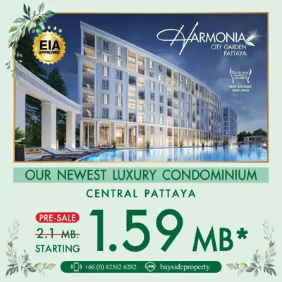 Harmonia City Garden Studio Room for SALE - Condominium - Pattaya South - 