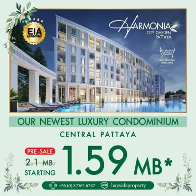 Harmonia City Garden 1 Bed 1 Bath for SALE - Condominium - Pattaya South - 
